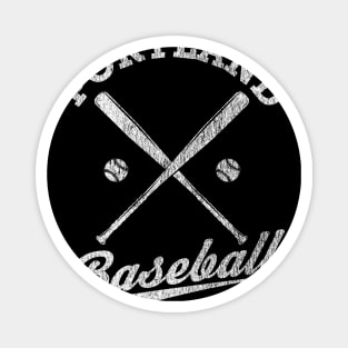 Portland Baseball - Vintage Faded Baseball design print Magnet